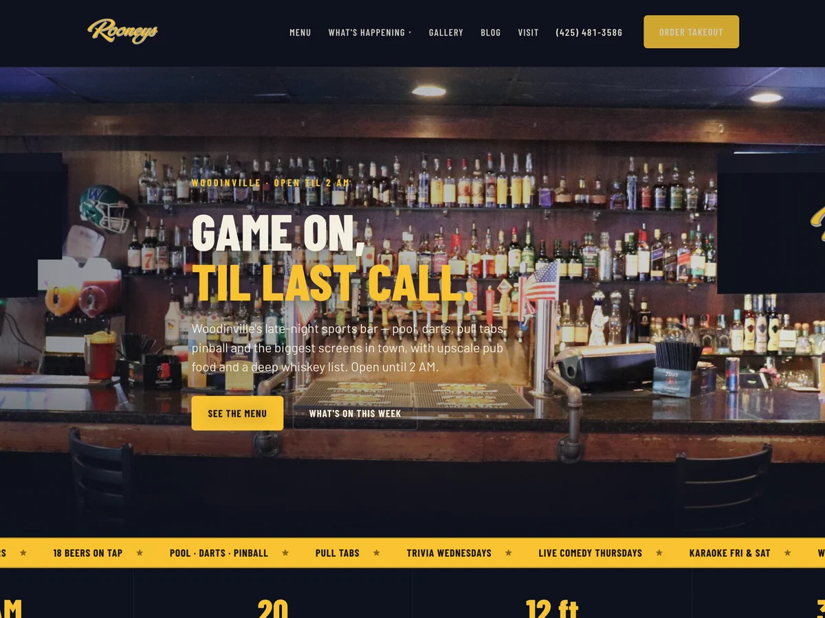 Rooney’s Sports Bar — Hospitality · Local SEO